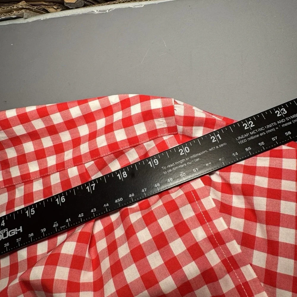 Polo Ralph Lauren Shirt XXL 2XL Non Iron Gingham Plaid Red Long Sleeve Button